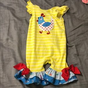 Ricrac ruffle chicken outfit